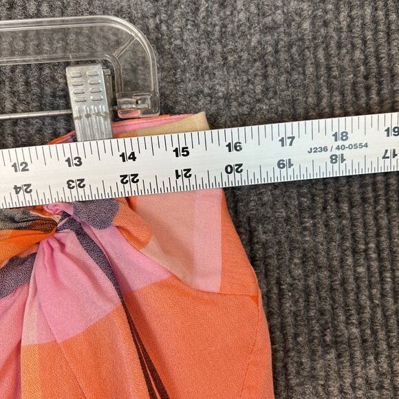Ann Taylor Womens Orange Pink Twisted Plaid Pencil Skirt Size 12P Office Career - Picture 7 of 10